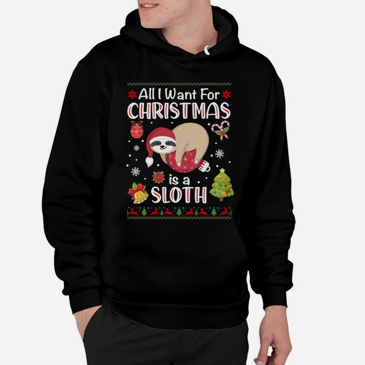All I Want Is A Sloth For Christmas Ugly Xmas Pajamas Sweatshirt Hoodie