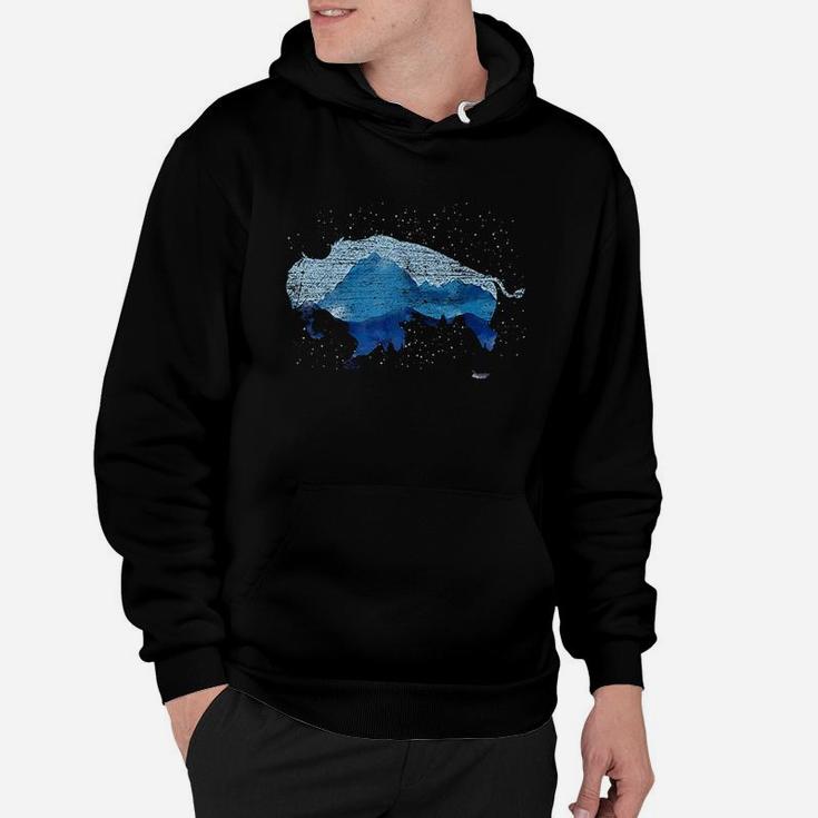 American Bison Nature Mountains Countryside Buffalo Hoodie