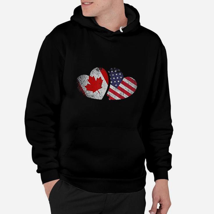 American Canadian Heart Valentines Day Hoodie