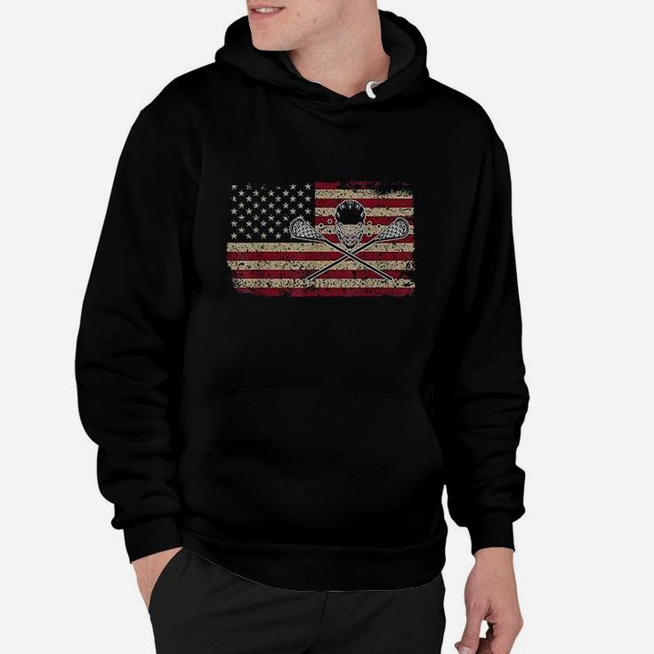 American Flag Lacrosse Gift Proud Usa Lax Player Jersey Hoodie