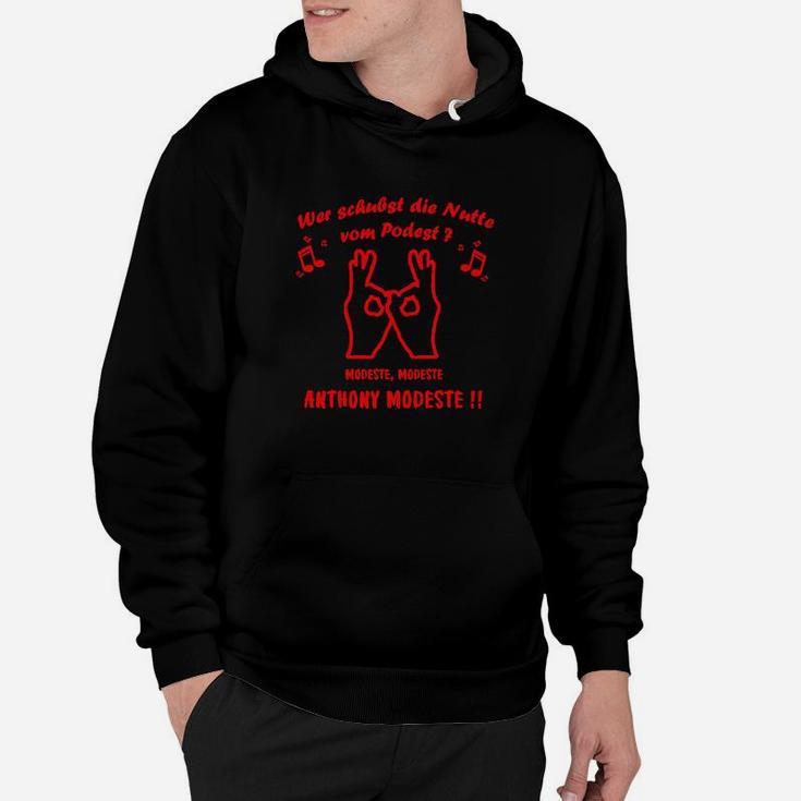 Anthony Modeste Tribut, Schwarz-Rotes Fan Hoodie mit Slogan