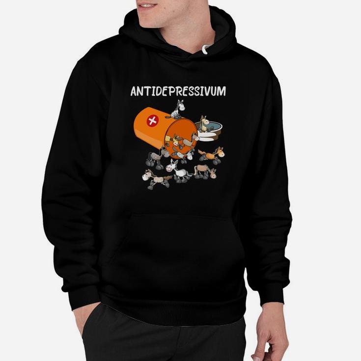 Antidepressivum Pferde White Text Hoodie