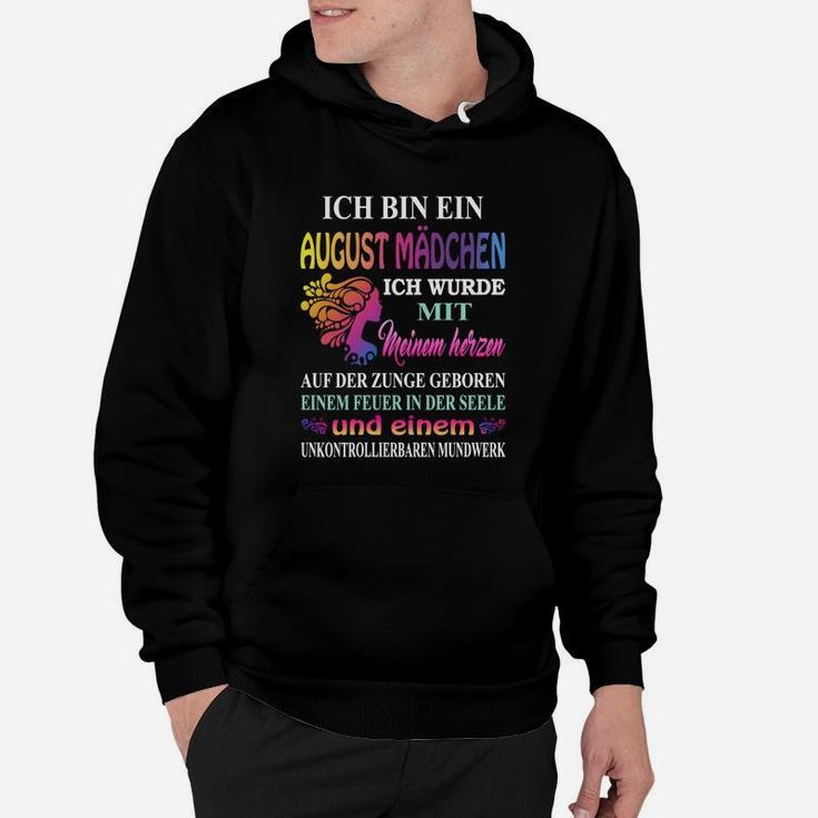 August Mädchen Geburtstags-Hoodie, Spruch und Herz-Design