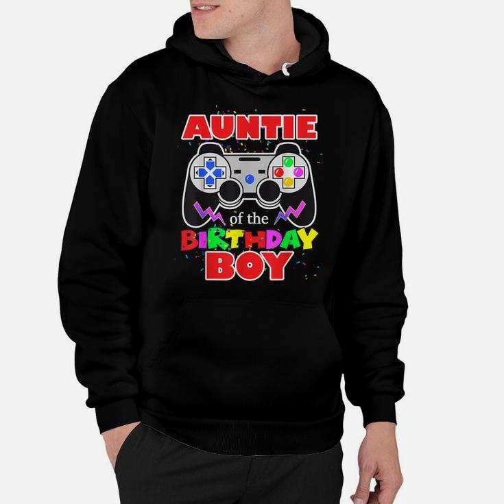 Auntie Of The Birthday Boy Matching Video Gamer Aunt Hoodie
