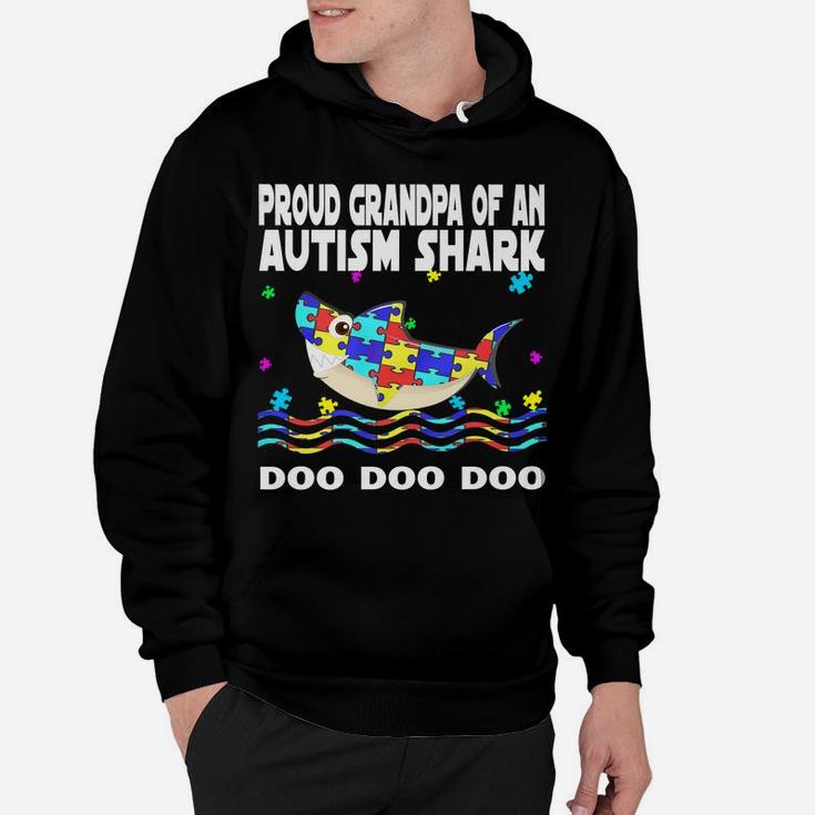 Autism Awareness Shirts Proud Grandpa Of An Autism Shark Hoodie