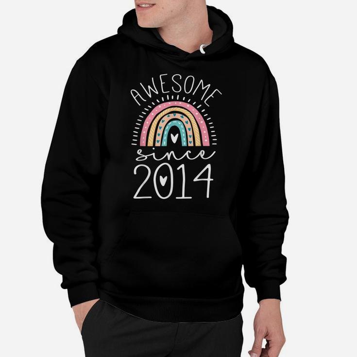 Awesome Since 2014 7Th Birthday Rainbow Gifts Born In 2014 Hoodie