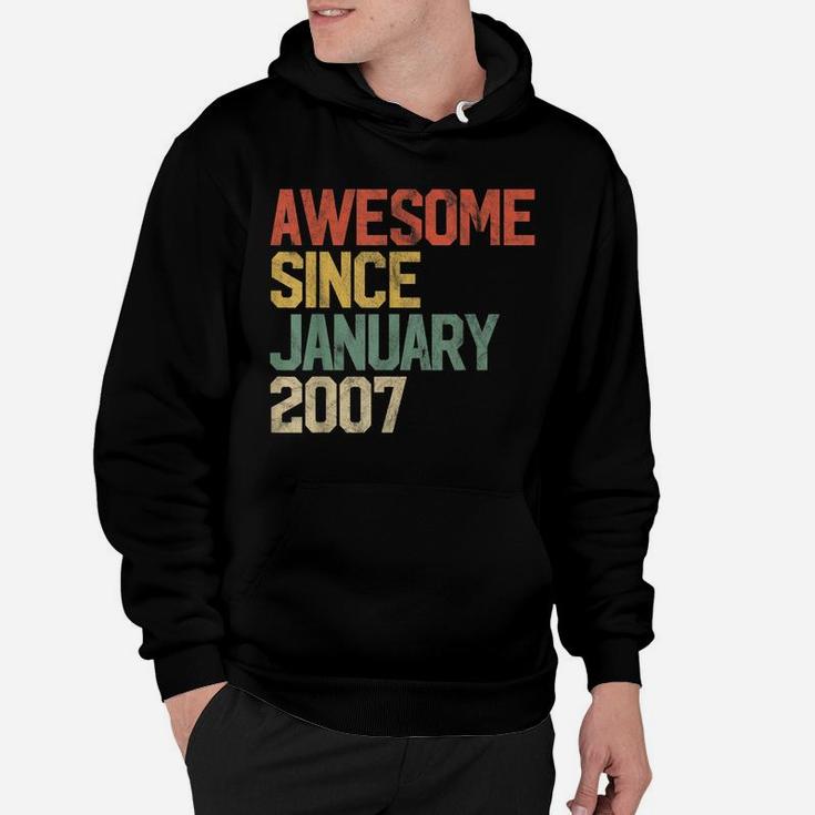 Awesome Since January 2007 13Th Birthday Gift 13 Year Old Hoodie