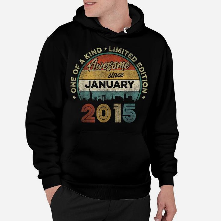 Awesome Since January 2015 Vintage 7Th Birthday Sunset Hoodie
