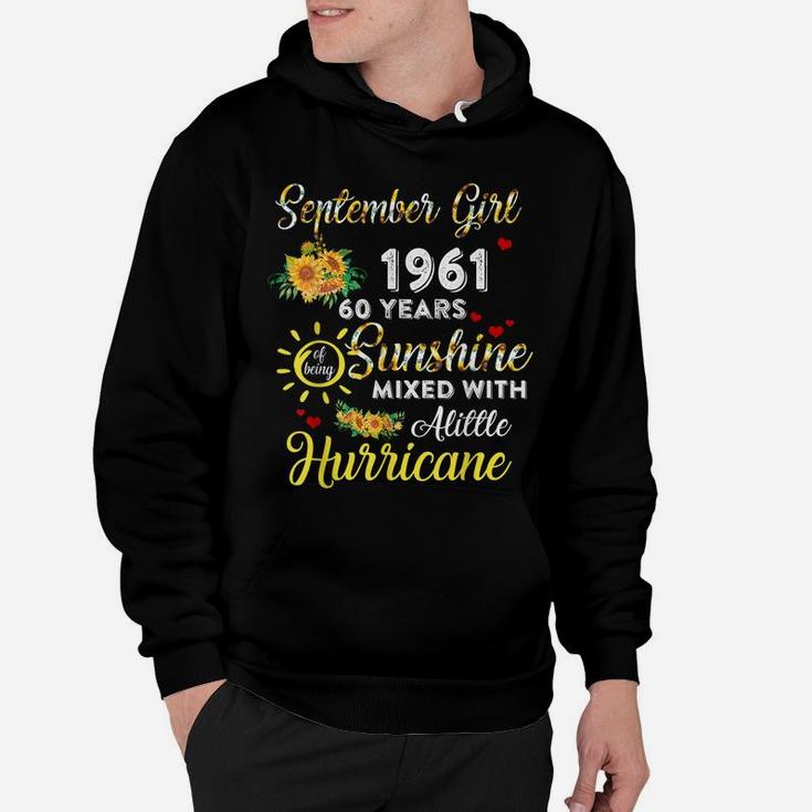 Awesome Since September 1961 60Th Birthday Flower Sep Girl Hoodie