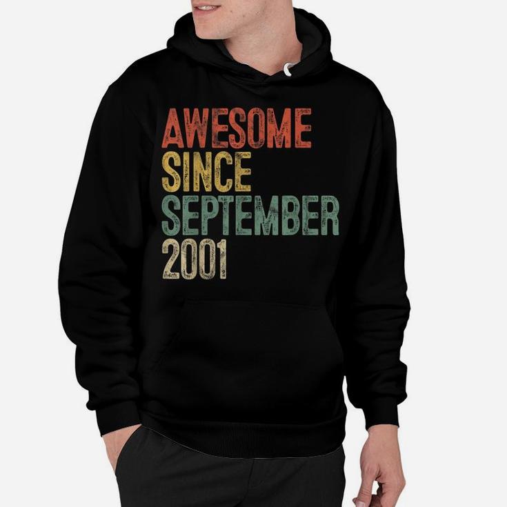 Awesome Since September 2001 19Th Birthday Gifts 19 Year Old Hoodie