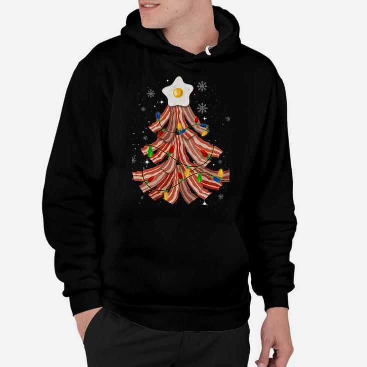 Bacon Christmas Tree Egg Top Xmas | Funny Pork Lover Party Sweatshirt Hoodie