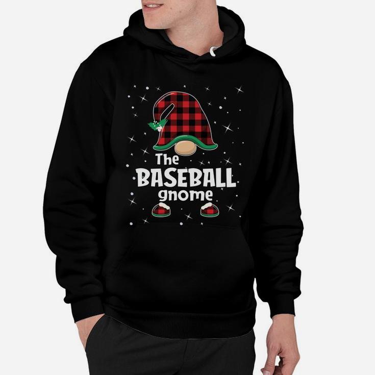 Baseball Gnome Buffalo Plaid Matching Christmas Gift Pajama Sweatshirt Hoodie