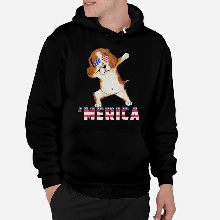 Beagle Merica 4Th Of July   Dog Lover Gift Hoodie