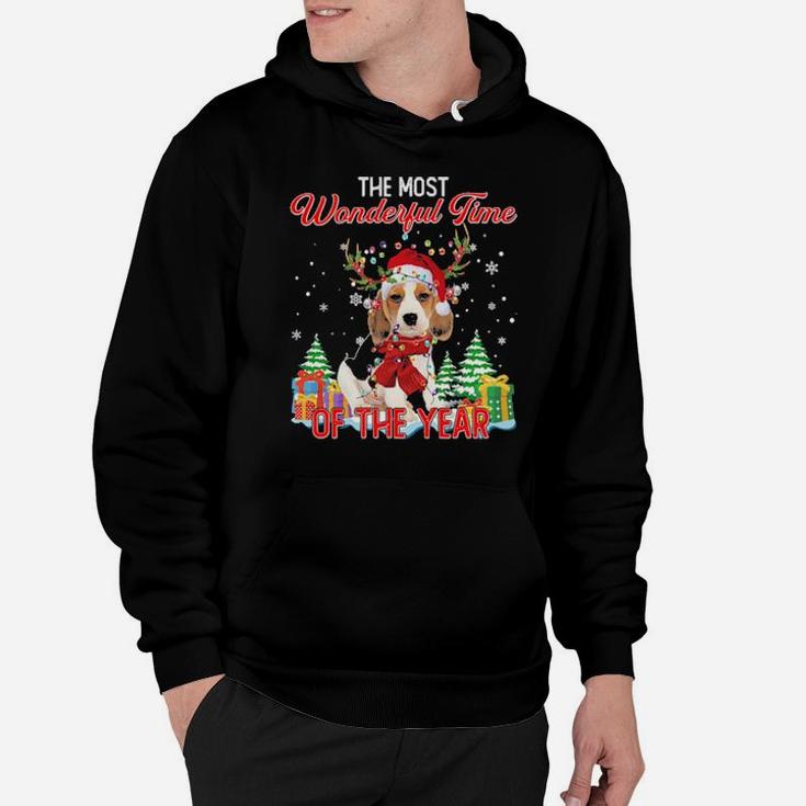 Beagle Santa The Most Wonderful Time Of The Year Hoodie