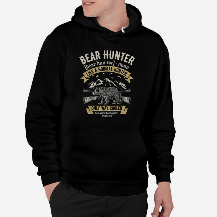 Bear Hunter Vintage Hunting Funny Hunters Definition Hoodie