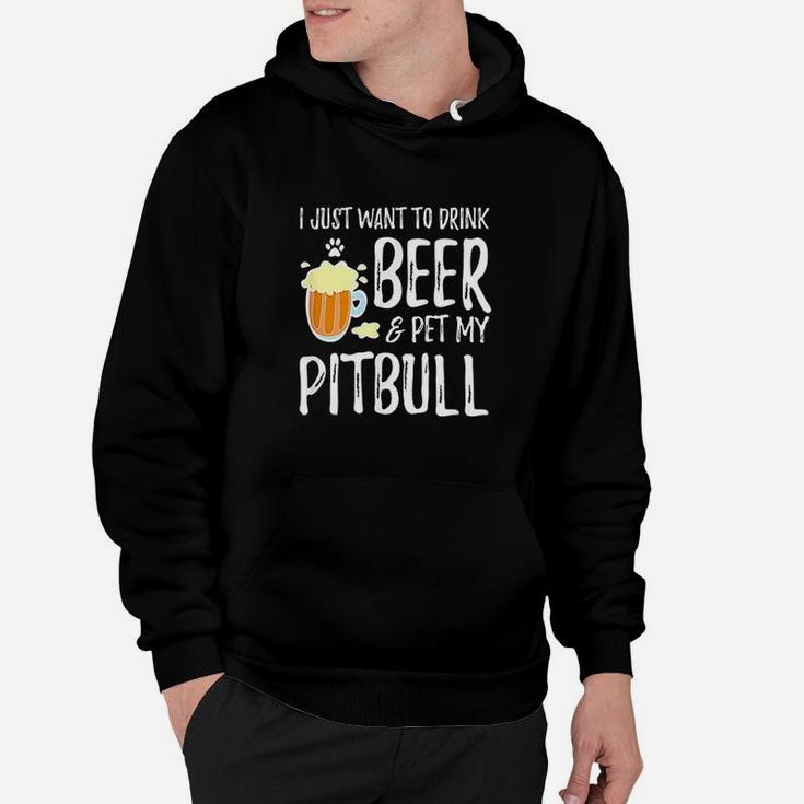 Beer And Pitbull Funny Dog Mom Or Dog Dad Gift Idea Hoodie