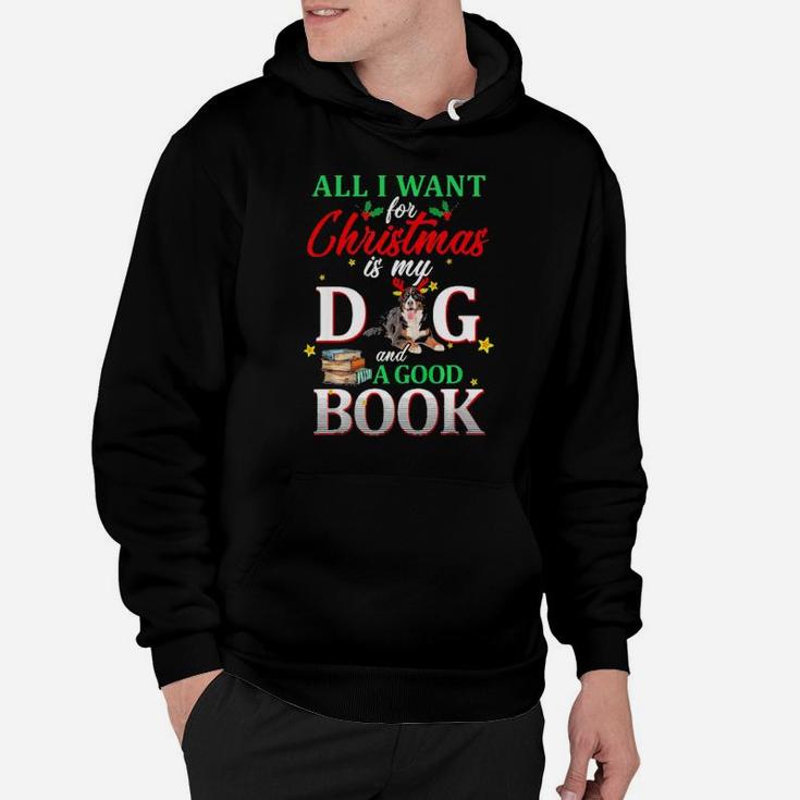 Bernese Mountain My Dog And A Good Book For Xmas Gift Hoodie