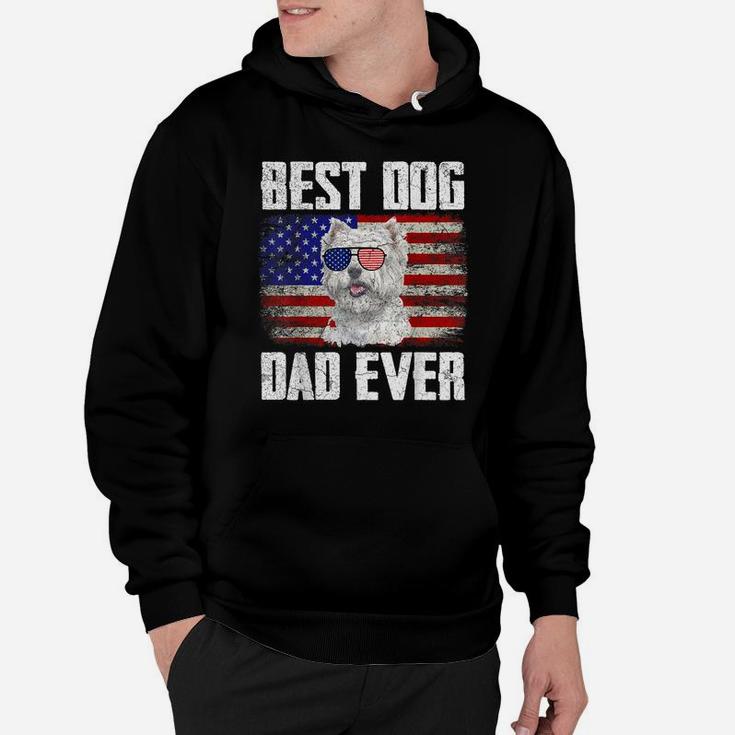 Best Dog Dad Ever Westie American Flag Hoodie