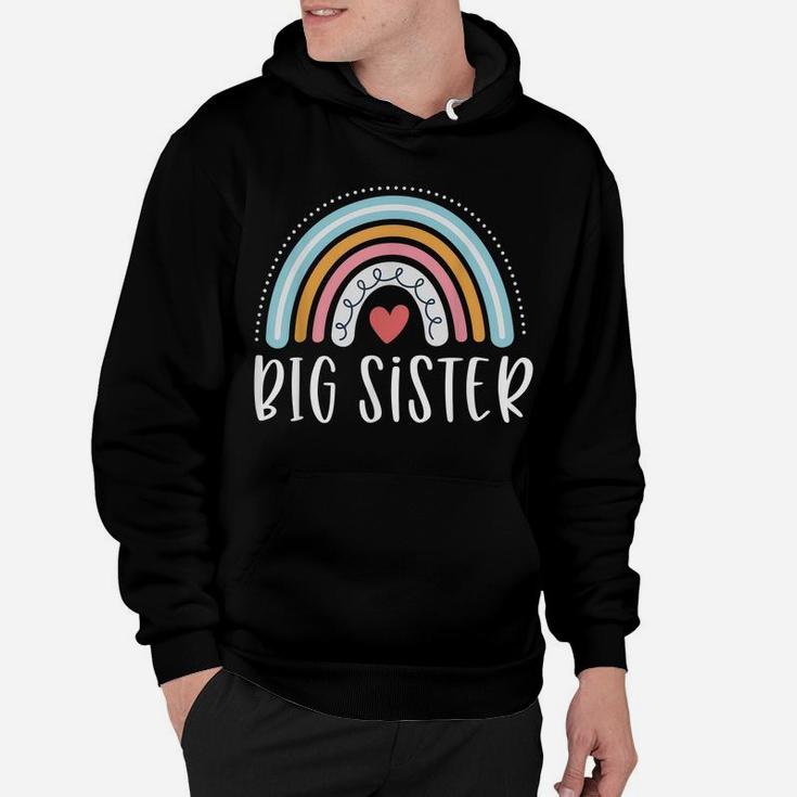 Big Sister Gifts Sibling Family Rainbow Graphic Hoodie