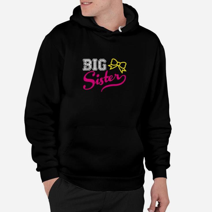 Big Sister Hoodie mit Schleifenmotiv, Schwarzes Mädchen-Hoodie