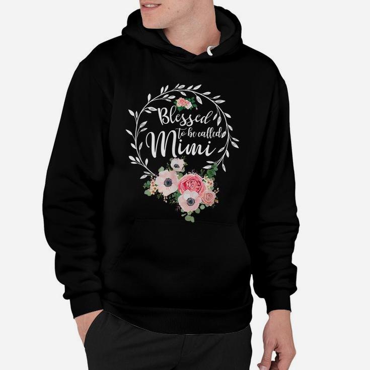 Blessed To Be Called Mimi Women Flower Decor Grandma Hoodie