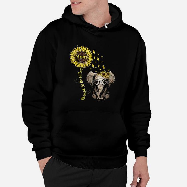 Blessed To Be Called Mom Sunflower Elephant Hoodie