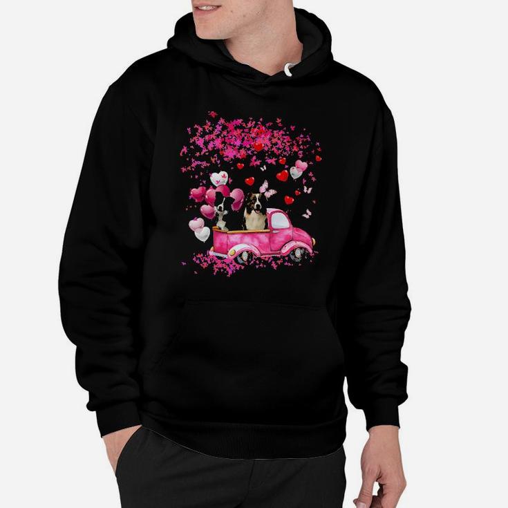 Border Collie Couple Valentine Fall Hoodie