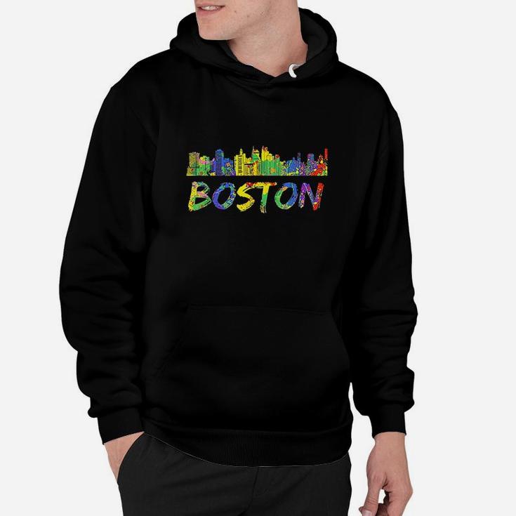 Boston Massachusetts Skyline Vintage Hoodie