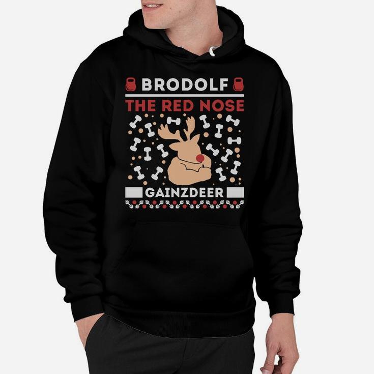 Brodolf Rudolf Workout Gym Funny Ugly Christmas Sweatshirt Sweatshirt Hoodie