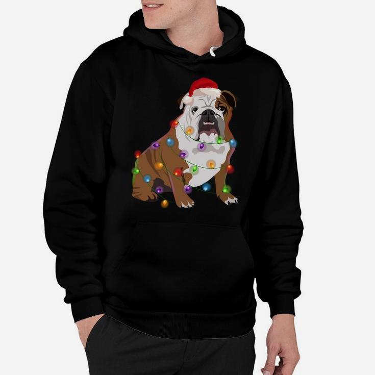 Bulldog Christmas Lights Xmas Dog Lover Sweatshirt Hoodie