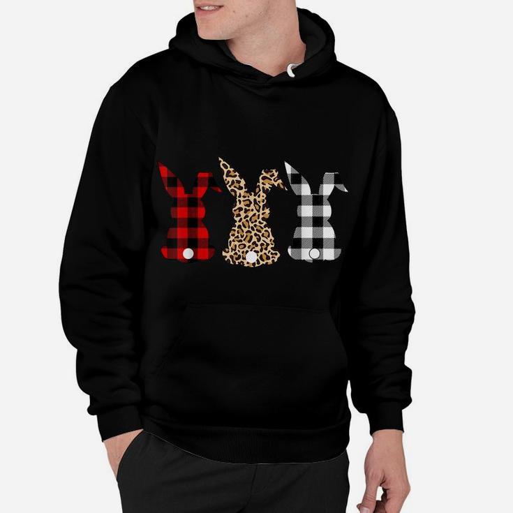 Bunny Rabbit Leopard Buffalo Plaid Easter Hunting Funny Gift Hoodie