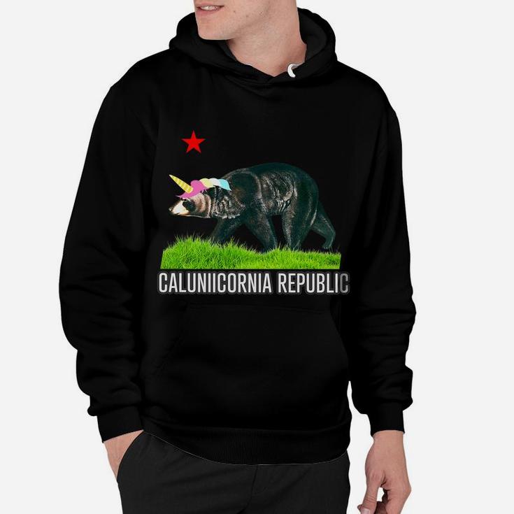 Calunicornia Republic Funny California Flag Unicorn Hoodie