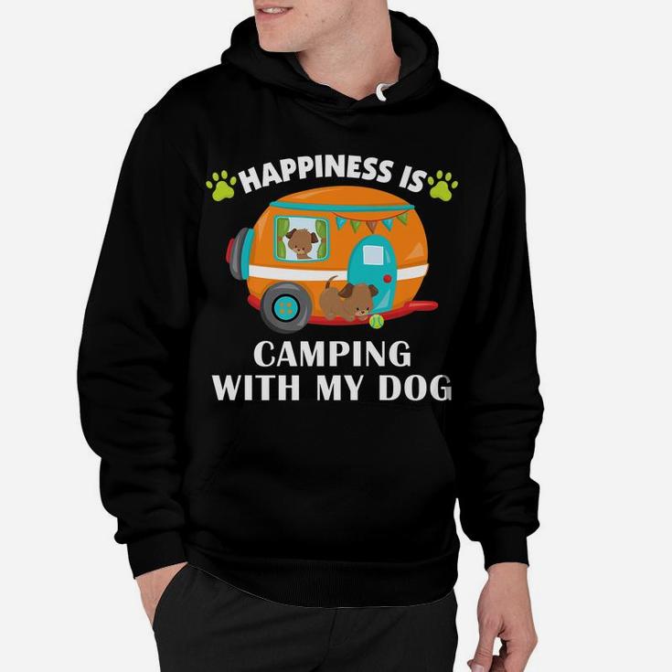 Camping With My Dog Camper Fishing Hunting Campfire Hoodie