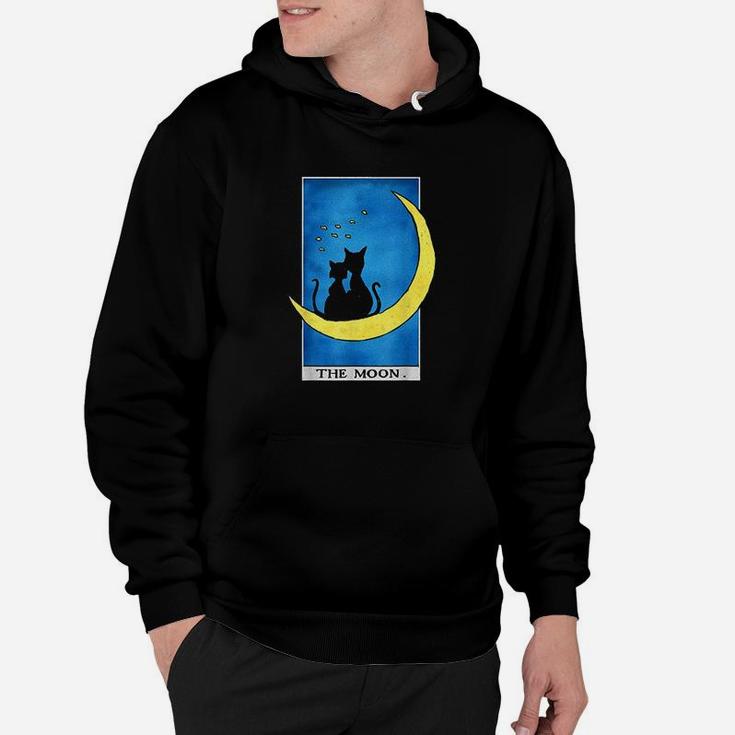 Cat And Moon Tarot With Two Cats And Crescent Moon Hoodie