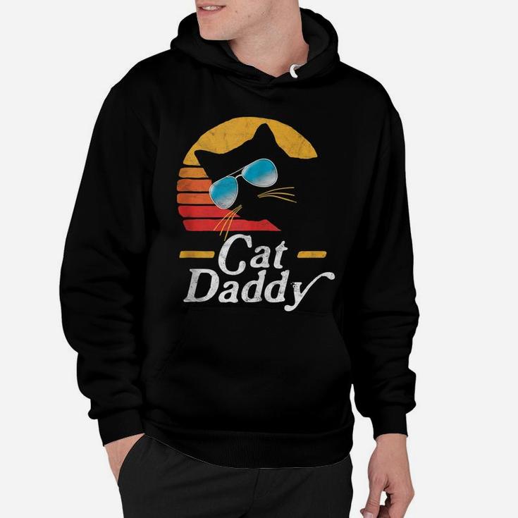Cat Daddy Vintage 80S Style Cat Retro Sunglasses Distressed Hoodie
