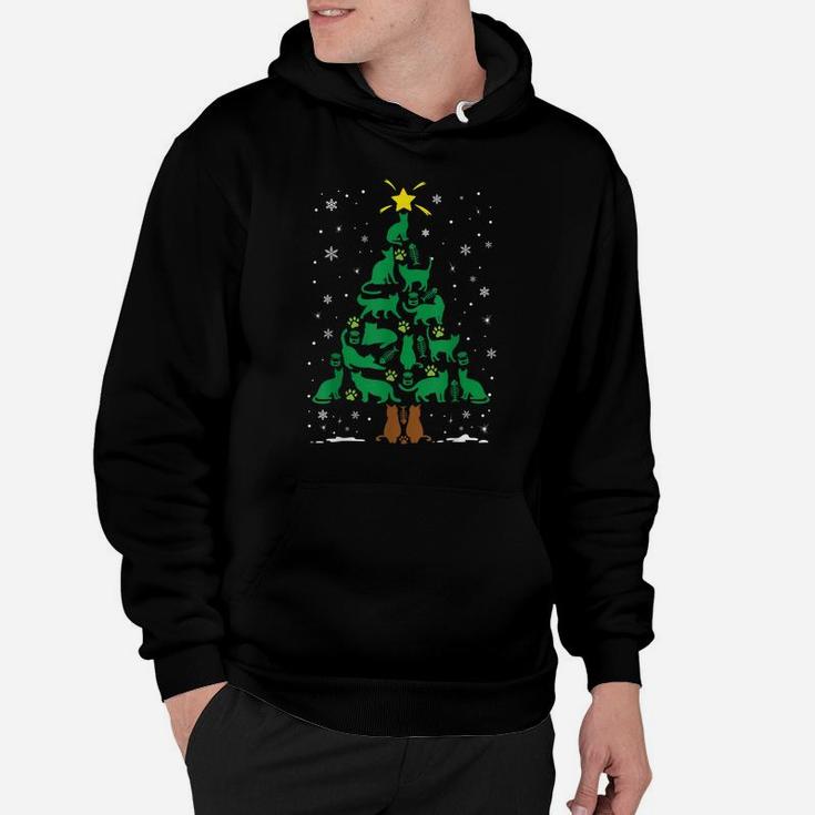 Cat Kitten Lovers Holiday Family Matching Christmas Tree Hoodie