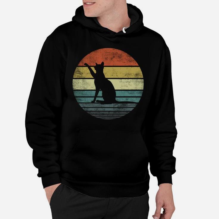 Cat Lover Gifts Retro Vintage Kitty Silhouette Hoodie