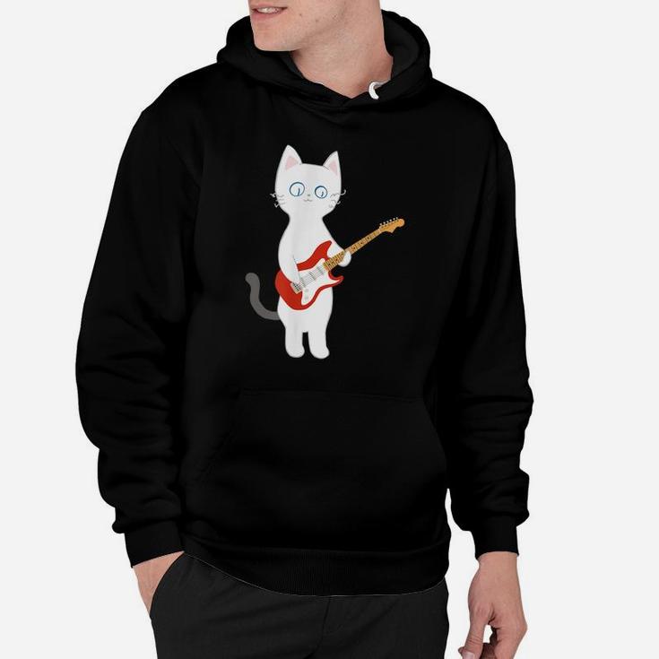 Cat Playing Electric Guitar Hoodie
