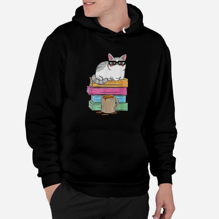 Cat Reading Coffee Hoodie