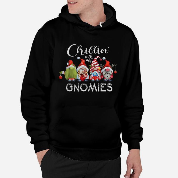 Chillin With My Gnomies, Funny Christmas Gnome Graphics Hoodie