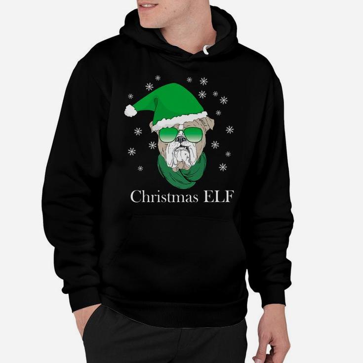 Christmas Elf Funny Xmas Outfit With Bulldog Dog Lovers Gift Hoodie