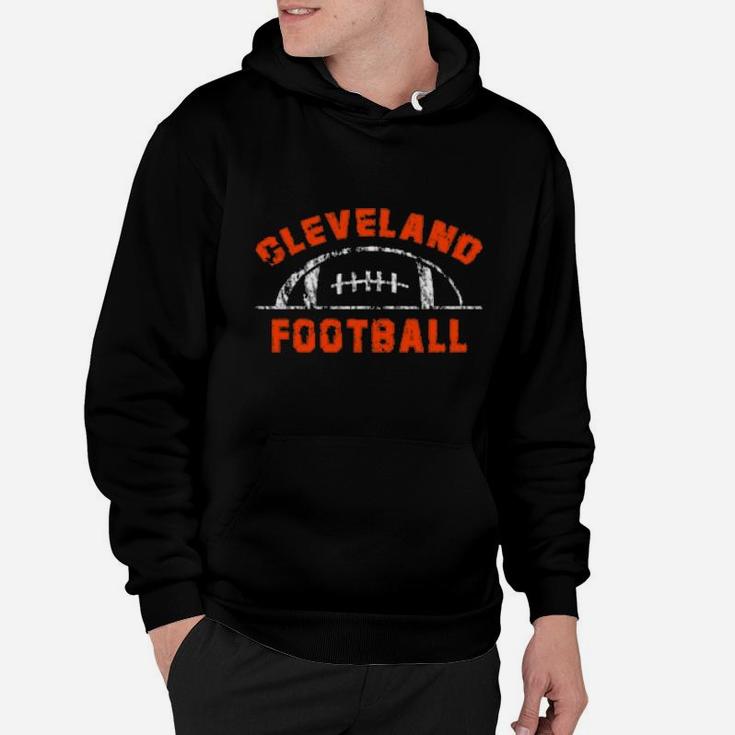 Cleveland Football End Zone Game Day Distressed Vintage Hoodie