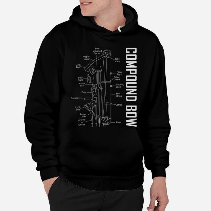 Compound Bow Schematic Archery Blueprint Bow Hunting Hoodie