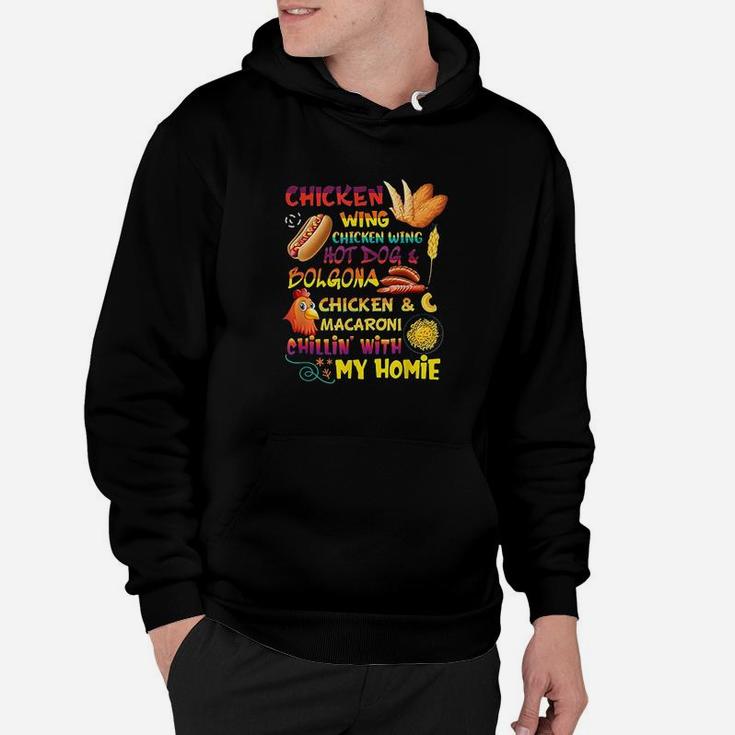 Cooked Chicken Wing Chicken Wing Hot Dog Bologna Macaroni Hoodie