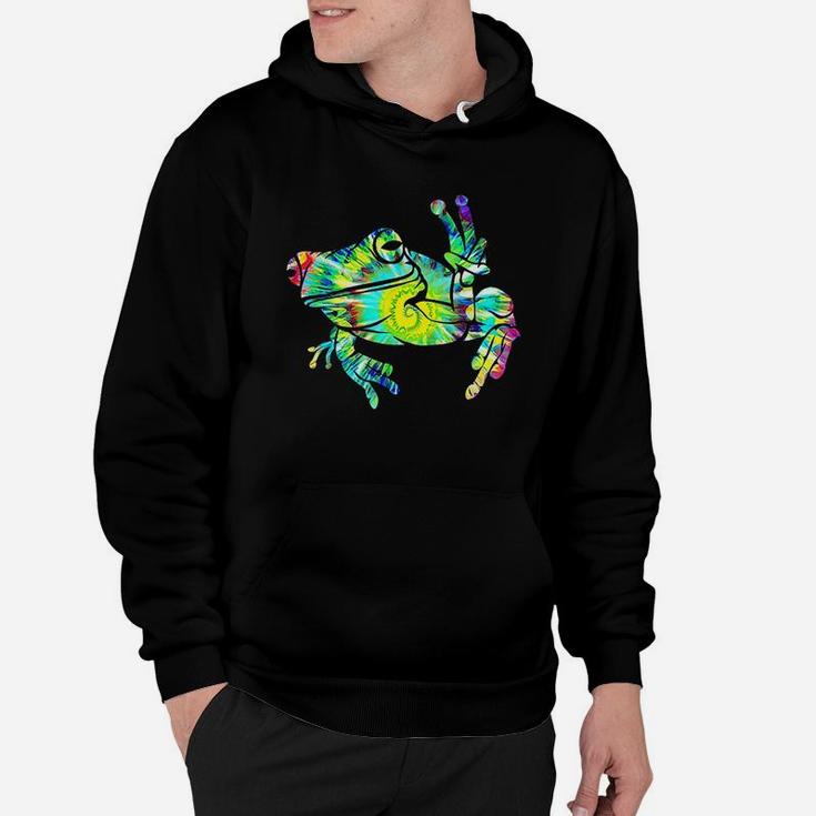 Cool Peace Frog Tie Dye For Boys And Girls Hoodie