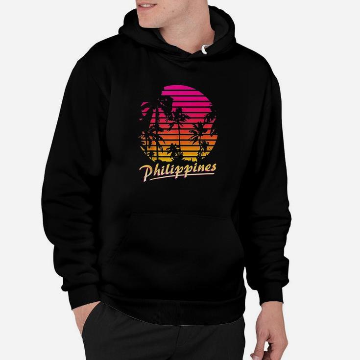 Cool Philippines 80S Palm Trees Summer Sunset Hoodie