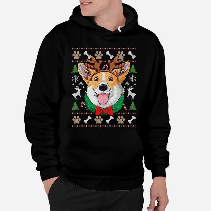 Corgi Ugly Christmas Reindeer Antlers Xmas Girls Kids Dog Sweatshirt Hoodie
