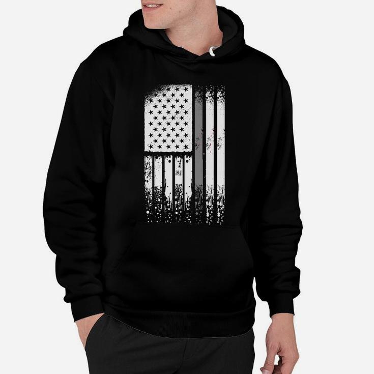 Correctional Officer - Us Flag Thin Silver Line Prison Guard Hoodie