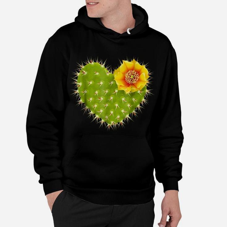 Cute Giant Cactus Heart With Yellow Desert Flower Hoodie