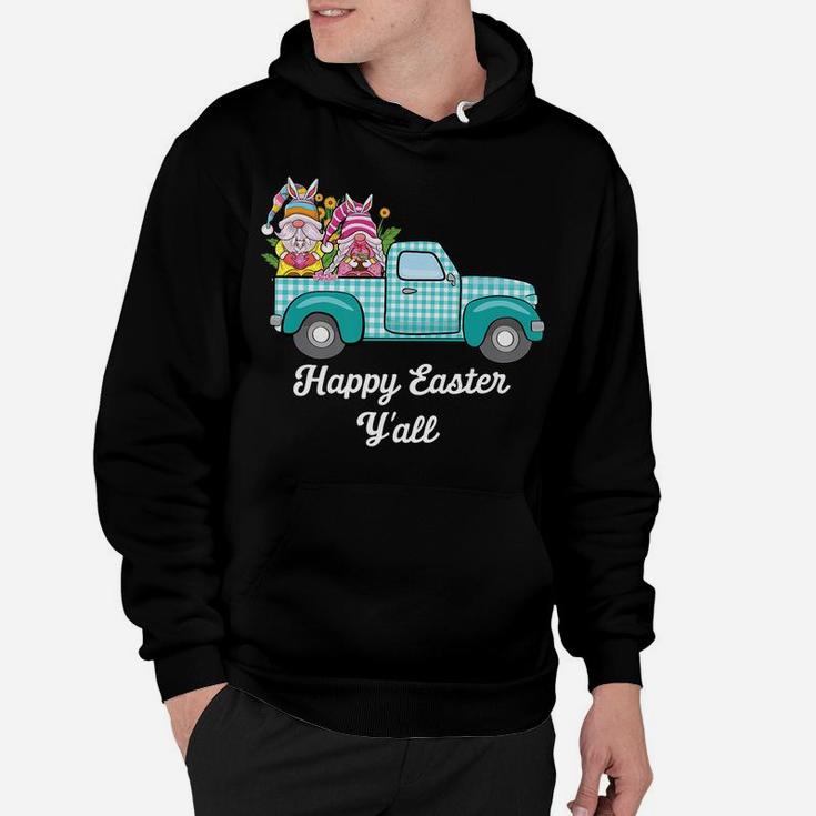 Cute Gnomes With Bunny Ears Egg Hunting Truck Easter Gnome Hoodie